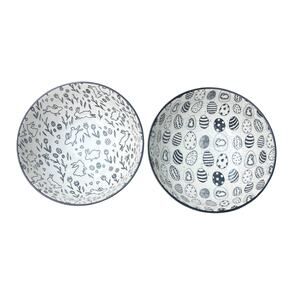 Coco & Lola Premium Collection Pair of Bowl Raster Bunny & Eggs Whimsical